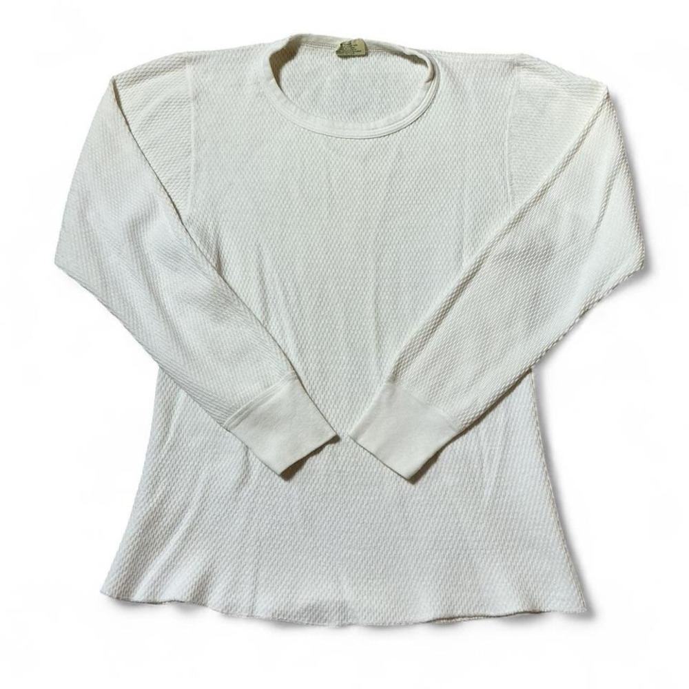 St Johns‎ Bay Mens Cream Thermal Long Sleeve Crew Neck Shirt Size S Base Layer